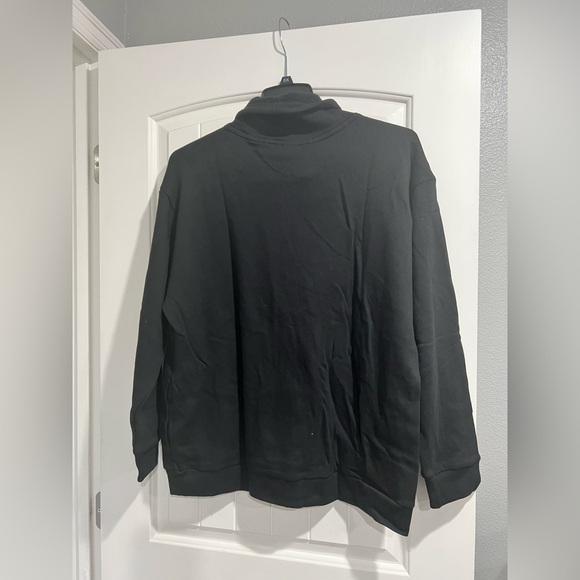 NEW NIP VS PINK Victoria Secret‎ black cowl neck crop crew sweatshirt L large - Picture 2 of 5